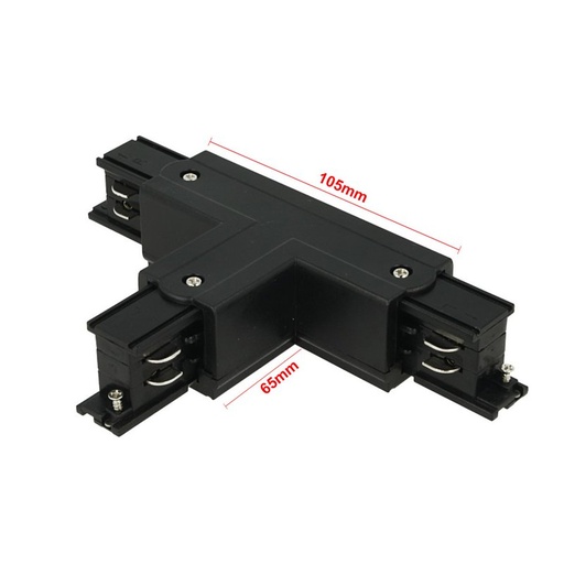 [CB40233R] Connettore Giunto Forma T Destro Colore Nero Per Barra Sistema Binario Trifase CB40203