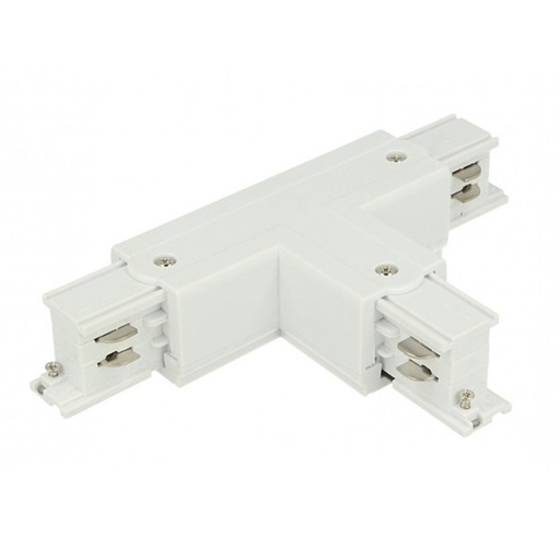 [CB40133L] Connettore Giunto Forma T Sinistro Colore Bianco Per Barra Sistema Binario Trifase CB40103