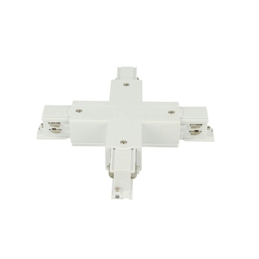 [CB40144] Connettore Giunto Forma X Colore Bianco Per Barra Sistema Binario Trifase CB40103