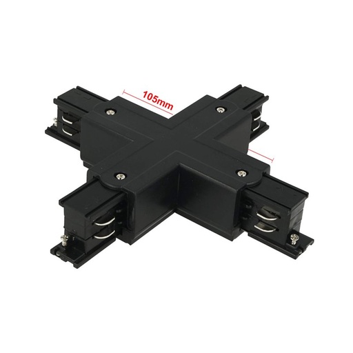 [CB40244] Connettore Giunto Forma X Colore Nero Per Barra Sistema Binario Trifase CB40203