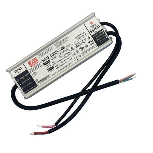 [MW-HLG-100H-24B] MW MEAN WELL HLG-100H-24B Alimentatore Led Driver CC CV Dimmerabile 96W 24V 4A IP67 Input 220V 110V