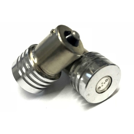 [ABC188] Coppia 2 Lampade Led BA15S 1156 P21W Con 1 Power Led Da 1W Colore Blu Blue 12V 1W