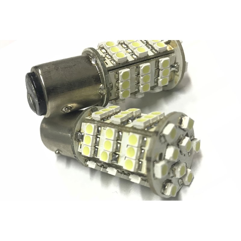 [ABC243] Coppia lampade LED BAY15D 1157 P21/5W, 54 SMD 3528, bianco freddo 6000K