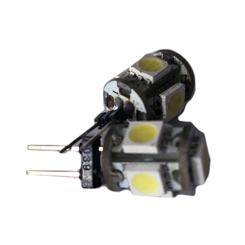 [ABC271] Coppia lampade LED G4 12V, 5 SMD 5050, bianco freddo 6000K, 1W