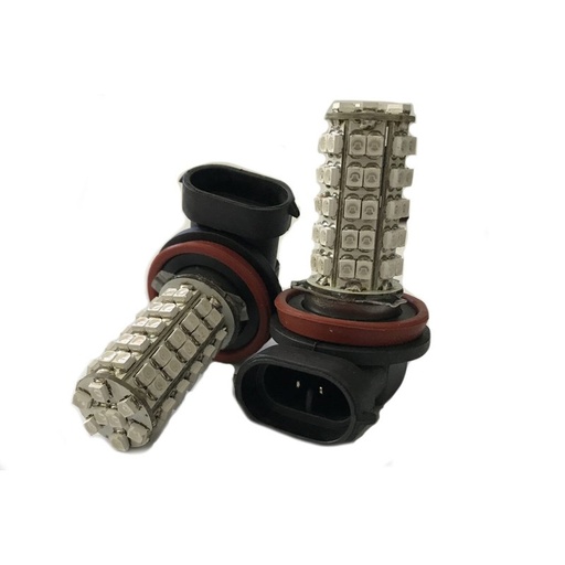 [ABC135] Coppia 2 Lampade Led H8 H11 Con 68 Smd 3528 Colore Blu Blue 12V 2W Per Fendinebbia