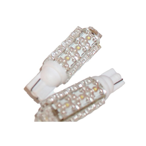 [ABC537] Coppia 2 Lampade Led T10 Con 13 Led F5 Flux Colore Bianco Freddo 6000K 12V 2W