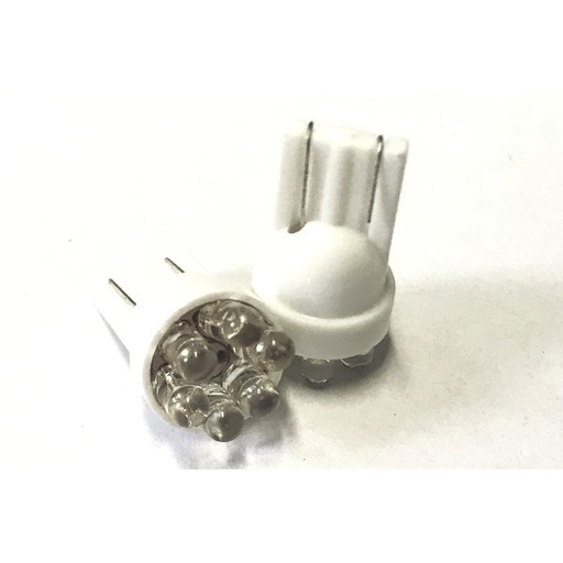 [ABC216] Coppia 2 Lampade Led T10 Con 6 Led F3 Colore Bianco Freddo 6000K 12V 0,2W