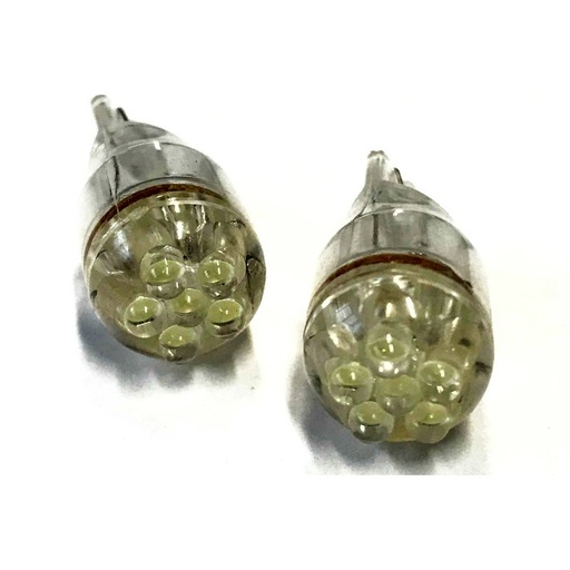[ABC530] Coppia 2 Lampade Led T10 Con 6 Led F3 Colore Bianco Freddo 6000K 12V 0,2W