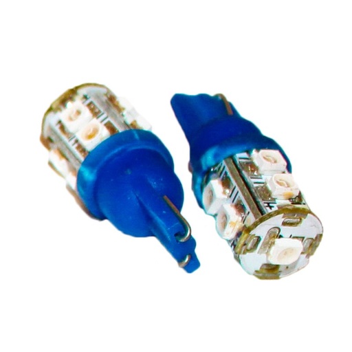 [ABC078] Coppia 2 Lampade Led T10 Con 9 Smd 3528 Colore Blue Blu 12V 1W