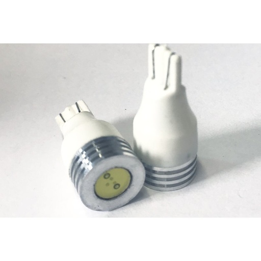 [ABC347] Coppia 2 Lampade Led T10 T15 Con 1 Power Led Colore Bianco Freddo 6000K 12V 1W
