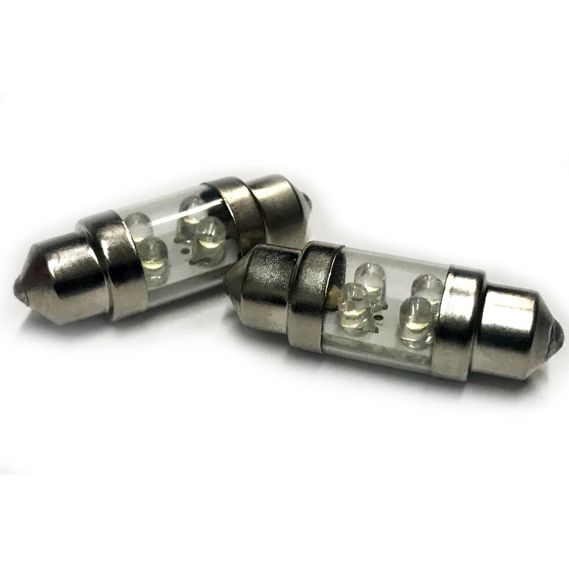 [ABC531] Coppia 2 Lampade LED T11 C5W siluro 31mm 12V bianco freddo 6000K, 4 LED F3