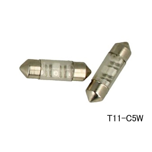 [ABC092] Coppia 2 Lampade Led T11 C5W Siluro 31mm Con 6 Smd 3528 Colore Verde 12V 1W