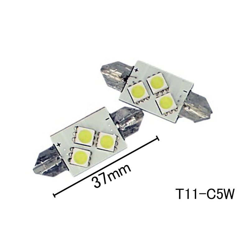 [ABC400] Coppia lampade LED T11 C5W siluro 37mm bianco freddo 6000K 12V 1W