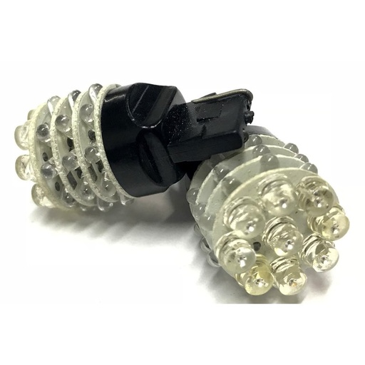 [ABC420] Coppia 2 Lampade Led T20 7440 W21W Con 9 F5 Frontale + 27 F3 Laterale Colore Rosso 12V 2W