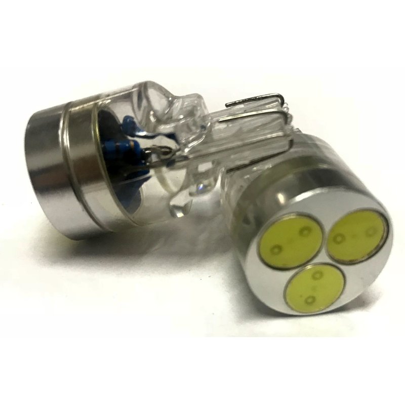 [ABC532] Coppia 2 Lampade LED T20 7443 W21/5W 12V bianco freddo 6000K, 3 Power LED, 3W