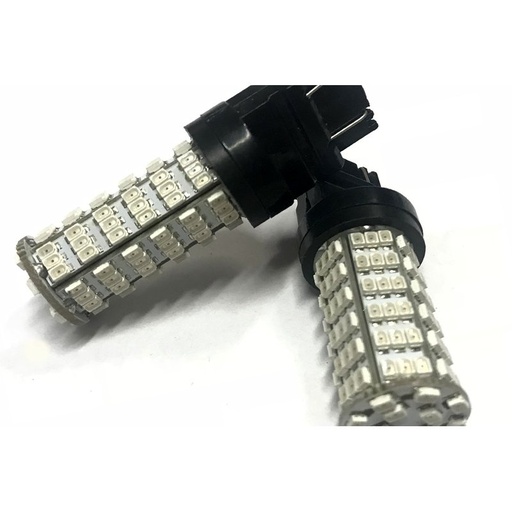 [ABC289] Coppia 2 Lampade Led T25 3157 P27/7W Con 120 Smd 3528 Colore Rosso 12V 3W