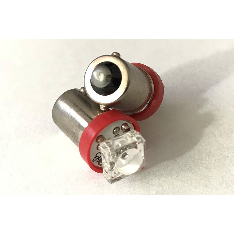 [ABC079] Coppia Lampadine LED BA9S T4W 12V 0,2W con 1 LED Rosso – Cruscotto, Spie, Interni Auto Moto