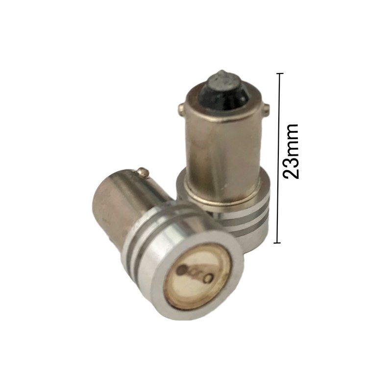 [ABC383] Coppia lampadine LED BA9S T4W blu 12V 1W, 1 Power LED, Ø12x23mm