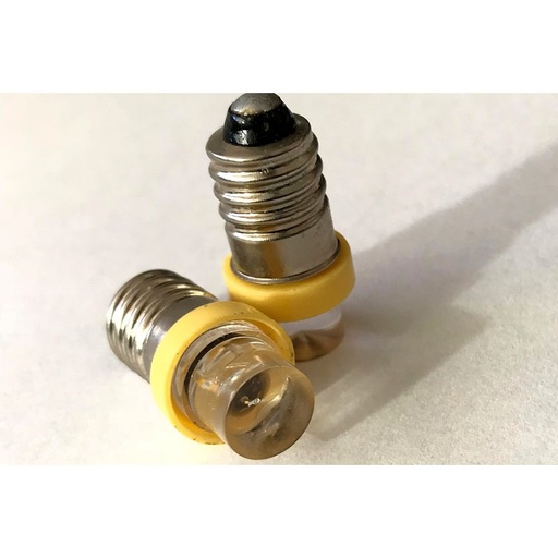 [ABC250] Coppia 2 Lampadine Led E10 Vite Miniatura Con 1 Led Colore Giallo Yellow 6V 12V 0,2W