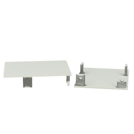 [BA5550W] Coppia Tappi Coperture Termine Colore Bianco Per Chiusure Profilo Alluminio BA5570W
