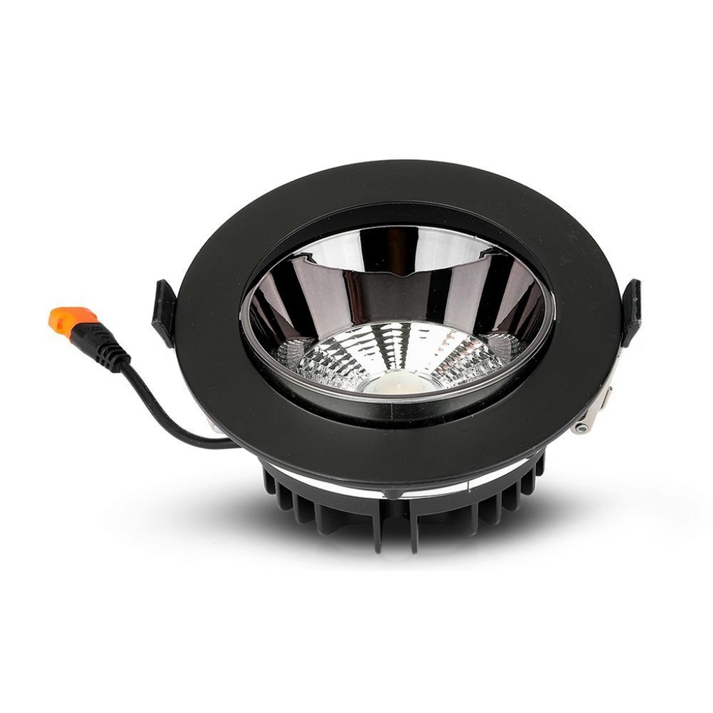 Faretto LED COB Samsung da Incasso Orientabile 30W Nero, 2900 lm