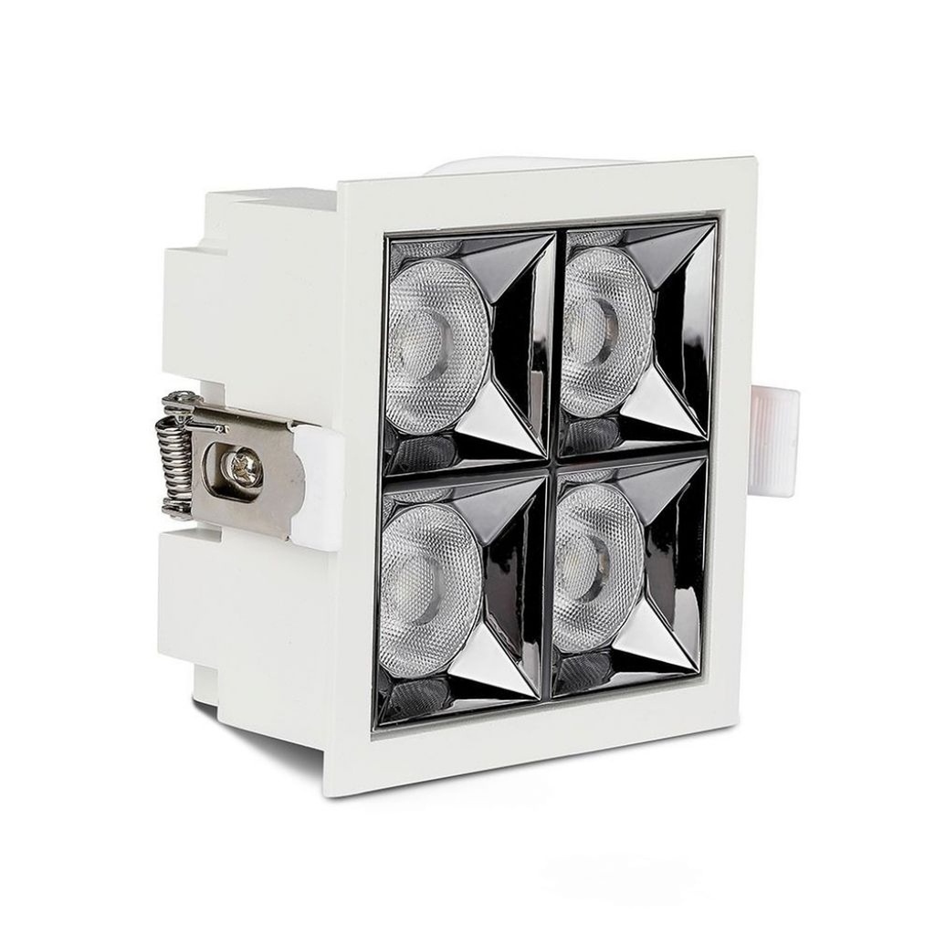 Faretto LED Quadrato da Incasso 16W Samsung UGR<19, 1280 lm, Fascio 38°