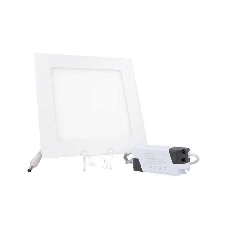 Mini pannello LED Quadrato da Incasso 12W, 1000 lm, Foro 155x155 mm
