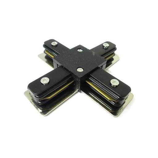 [CB4480] Giunto a X Connettore Per Binario Dei Faretti Led Modello X Colore Nero Per Mono Fase