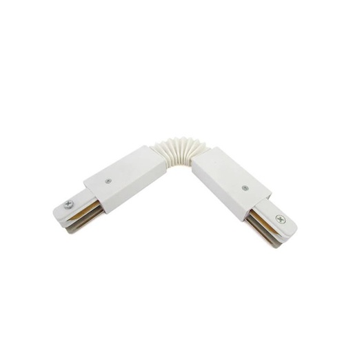 [CB5570] Giunto Connettore Curva Flessibile per Binario Mono Fase Colore Bianco Doppia Testa Per Mono Fase