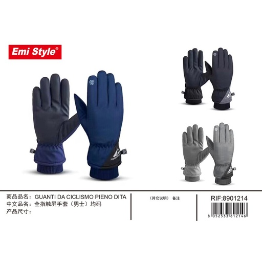 [AD361214] Guanti Invernali Uomo Touch Screen Taglia Unica Colore Assortito