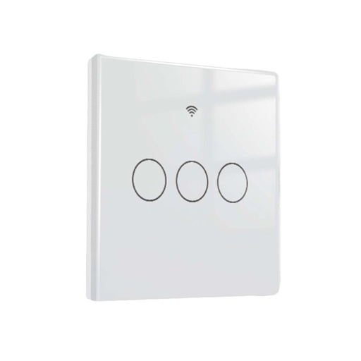 [SH9443W] Interruttore Wifi Da Parete 86X86 Pannello Touch 3 Tasti Colore Bianco WiFi + RF 433 Compatibile con Amazon Alexa e Google Home