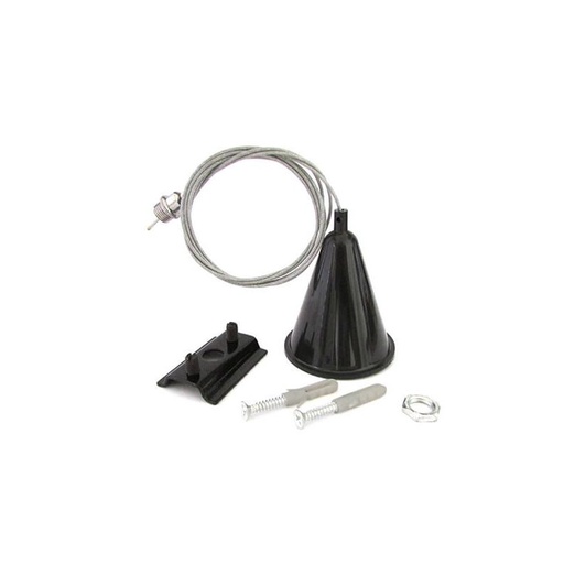 [CB6680] Kit Cavo Sospensione Per Binario Mono Fase Colore Nero Filo 150cm da Un Lato