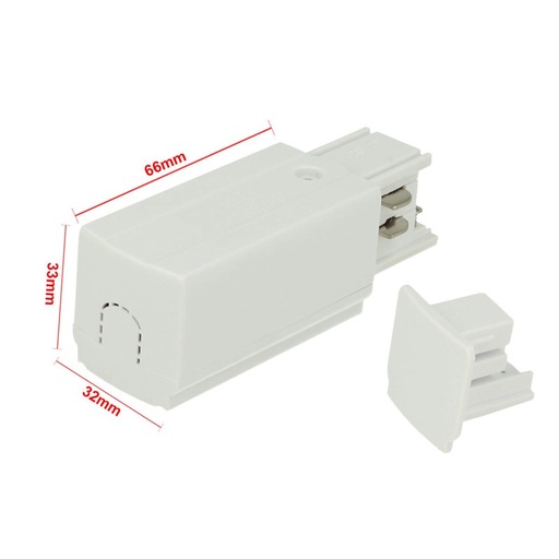 [CB40119R] Kit Connettore Alimentazione Destra + Terminale Chiusura Colore Bianco Per Binario Guida Trifase CB40103