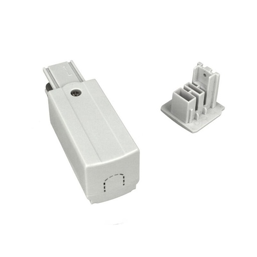 [CB40119L] Kit Connettore Alimentazione Sinistra + Terminale Chiusura Colore Bianco Per Binario Guida Trifase CB40103