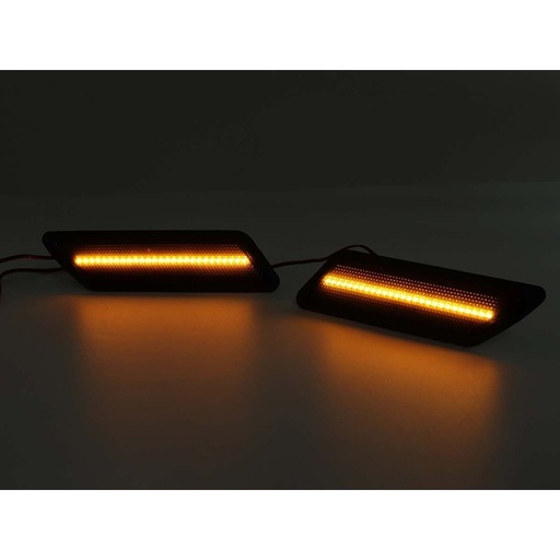 [LY1012Y] Kit Freccia Laterale a Led Side Marker Lente Nero Fume Luce Arancione Per BMW Serie 3 F30 320 328 330 340 335