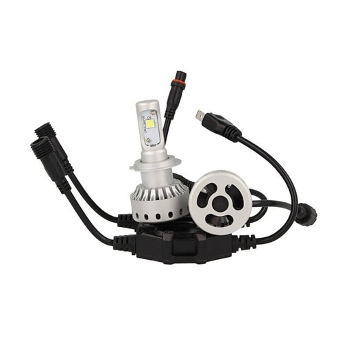 [LH7240] Kit Full Led Canbus H7 40W 5000 Lumens Dissipazione Con Ventilatore Ventola 12V 24V 2 Cree XHP 50 Lampada Corta Attacco Smontabile