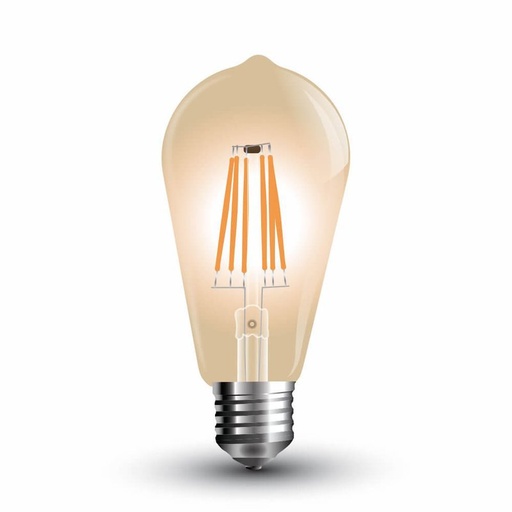 [LC27220A] Lampada Filo Led a Filamento E27 ST64 4W Bianco Caldo 2200K Cover Amber Vintage SKU-4361