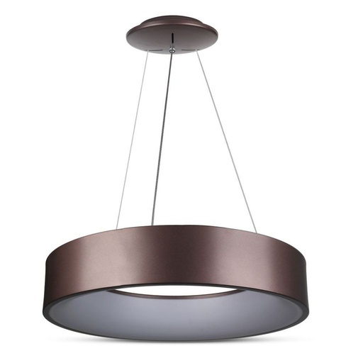 [SV3994] Lampada Led A Sospensione Moderno Circolare Colore Caffe Marrone Diametro 450mm 25W 3000K Dimmerabile SKU-3994