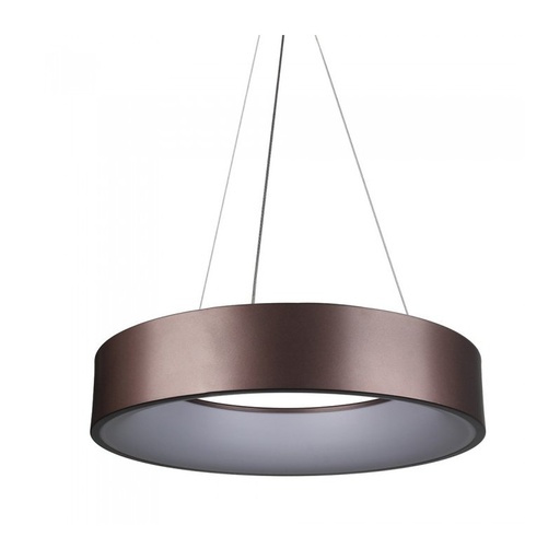 [SV3997] Lampada Led A Sospensione Moderno Circolare Colore Caffe Marrone Diametro 600mm 30W 3000K Dimmerabile SKU-3997