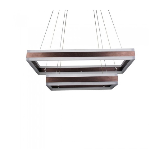 [SV3988] Lampada Led A Sospensione Rettangolare Colore Coffee Marrone Doppio Anello 600X300mm 400X200mm 3000K 100W Dimmerabile Triac Dimmer SKU-3988