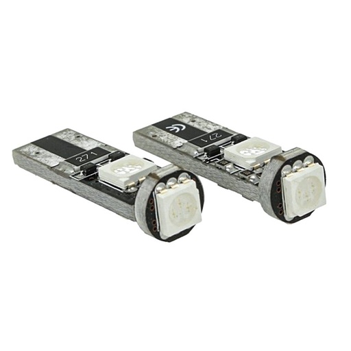 [LS1085B] Lampada Led Canbus T10 W5W 3 Smd 5050 12V Colore Blu No Polarita No Errore
