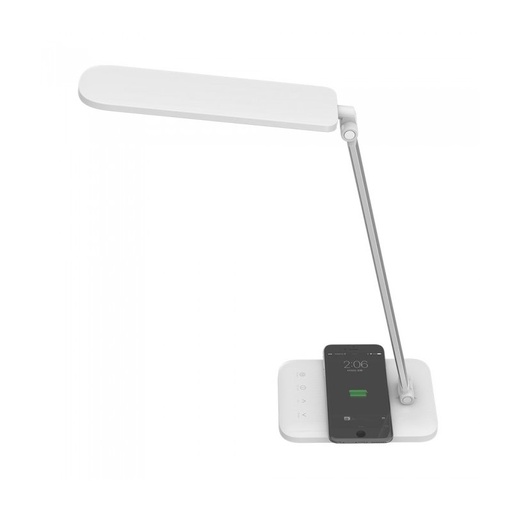 [JF1027] Lampada Led Da Tavola 16W Con Caricatore Wireless QI Per Smartphone Dimmerabile CCT Cambia Colore 3 In 1 Corpo Bianco SKU-8519
