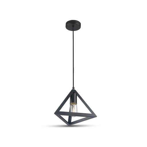 [SV3832] Lampadario a Sospensione Forma Piramide in Metallo Colore Nero Opaco Con Portalampada E27 Max 60W SKU-3832