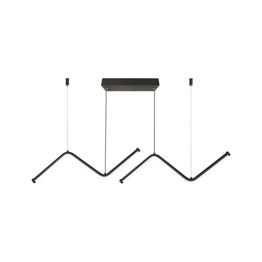 [SV6937] Lampadario LED a Sospensione 12W 1280lm dal Design Moderno Doppia Barra Led ZigZag Colore Nero 4000K SKU-6937