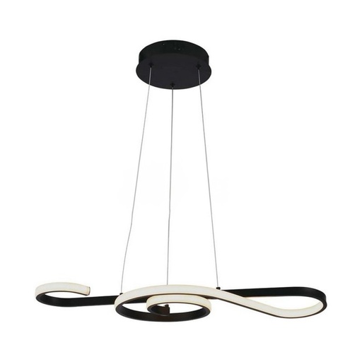 [SV8020] Lampadario LED a Sospensione 18W 2260lm Design Moderno Circolo Spirale Lunga 700mm Colore Nero 3000K SKU-8020