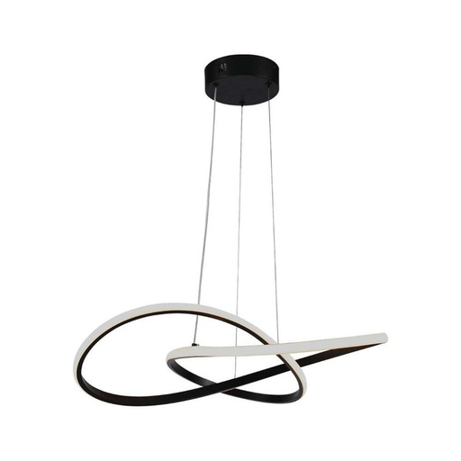[SV8012] Lampadario LED a Sospensione 20W 2540lm Design Moderno Doppi Anelli Incrociati 500mm Colore Nero 3000K SKU-8012