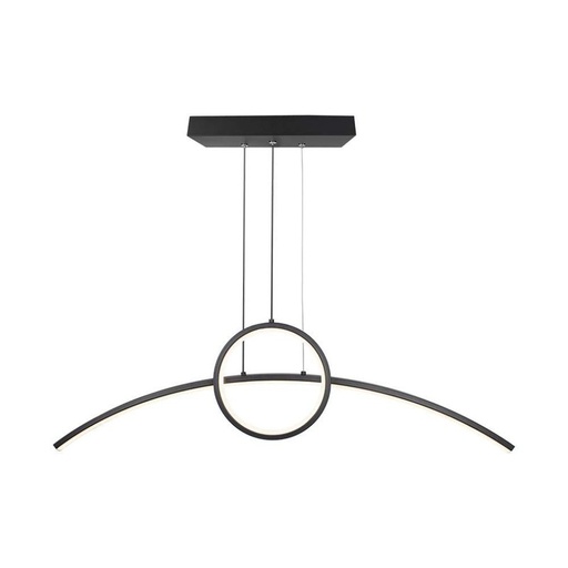 [SV6933] Lampadario LED a Sospensione 30W 3200lm dal Design Moderno Anello e Barra Curvata Colore Nero 4000K SKU-6933