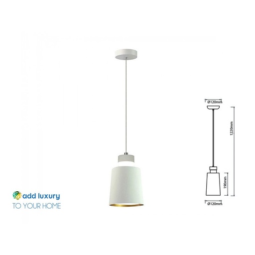 [SV3929N] Lampadario Led a Sospensione Coppa Campana in Metallo 7W 4000K Colore Bianco Con Plexiglass SKU-3929