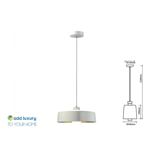 [SV3933N] Lampadario Led a Sospensione Scodella Ciotola in Metallo 7W 4000K Colore Bianco Interno Plexiglass SKU-3933