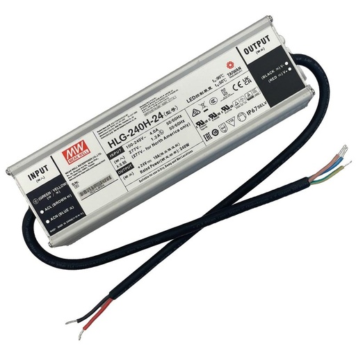 [MW-HLG-240H-24] MW MEAN WELL HLG-240H-24 Alimentatore Led Driver IP67 240W 24V 10A Input 220V e 110V